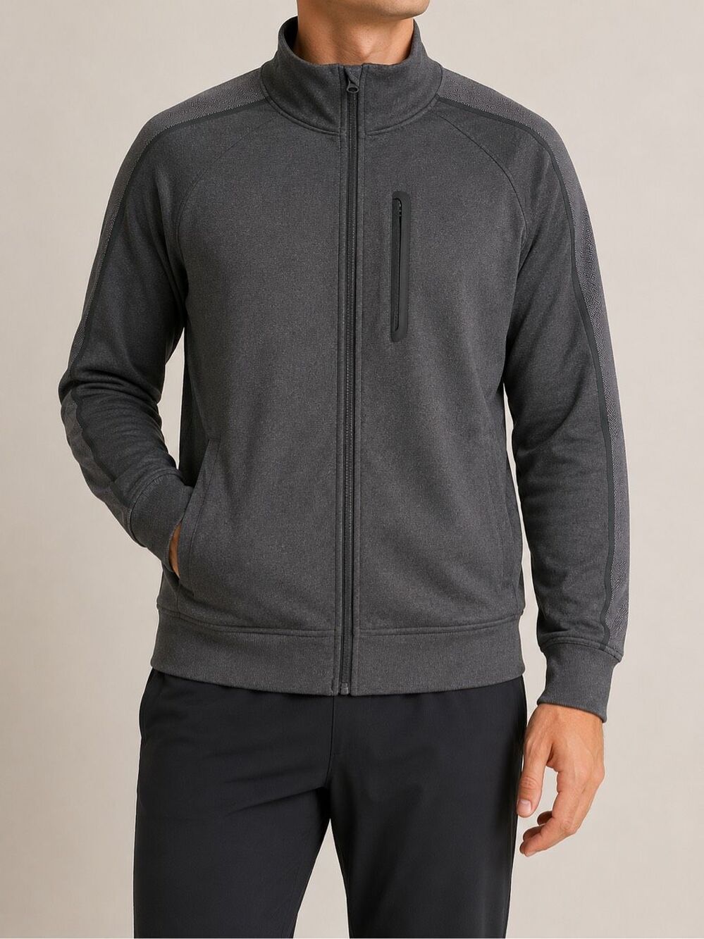 Lululemon Men’s Full Zip Track Jacket Gray Size Large Athletic Training